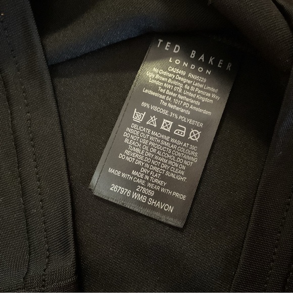 New - Ted Baker Shavon V Neck Tank Top Black with Silver Stitching - Picture 14 of 16